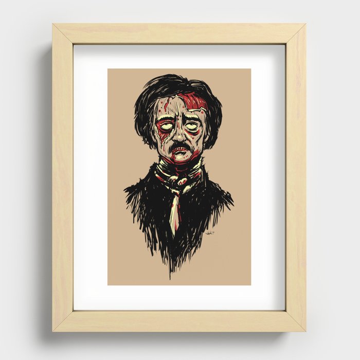 Edgar Allan Poe Zombie Recessed Framed Print
