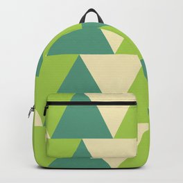Moccasin, cadet blue, yellow green triangles Backpack