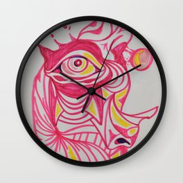 Pop Eye Pink Wall Clock