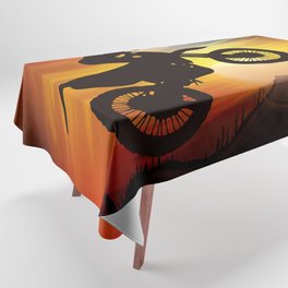 Mountain Motorcycle Adventure - Sunset Tablecloth