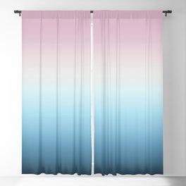 Feminine Pastel Ombre Pink, Cream and Blue Gradient Blackout Curtain
