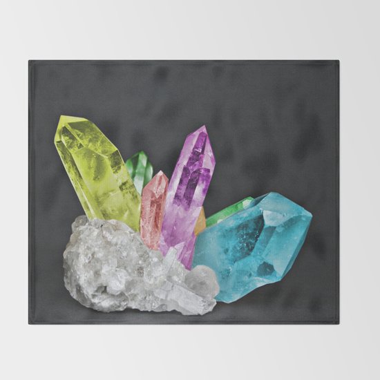 Chakra Rock Crystal Geode Series Throw Blanket By Mariannamills