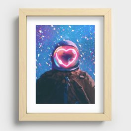 Astronaut in Love Recessed Framed Print