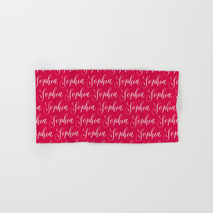 Sophia Modern Calligraphy Name Design Hand Bath Towel By Chee Society6