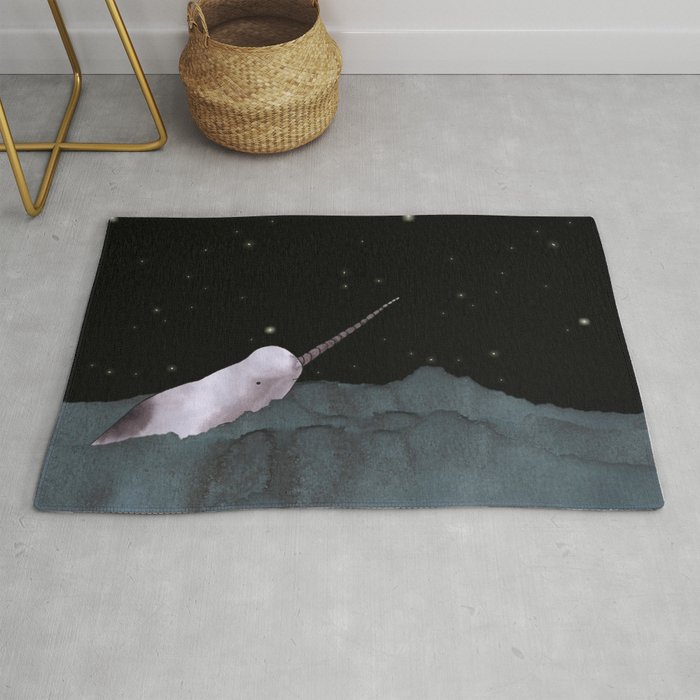 Narwhal's made all those shiny little holes in the night sky Rug