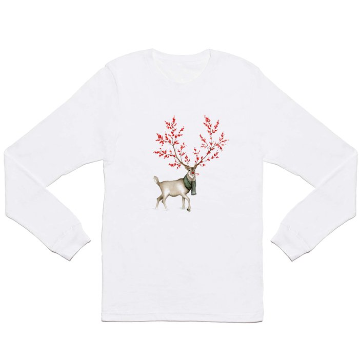 Rudolph the Winterberry Antler'd Reindeer Long Sleeve T Shirt