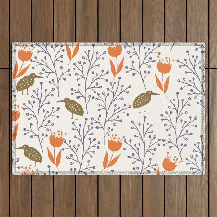 Kiwi Garden - orange Outdoor Rug