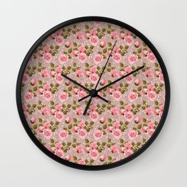 Modern Magical Pink Rose Collection Wall Clock