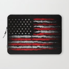 Red & white Grunge American flag Laptop Sleeve