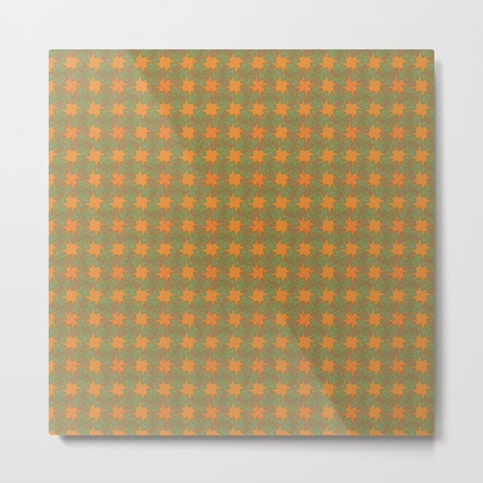 Orange green pattern Metal Print