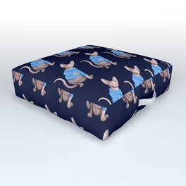 Cute Sphynx Cat with Blue Knit Sweater  Outdoor Floor Cushion