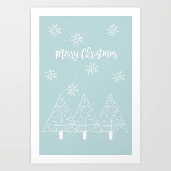 Merry Christmas Mint Art Print