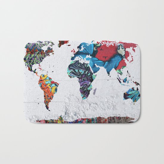 map of the world Bath Mat