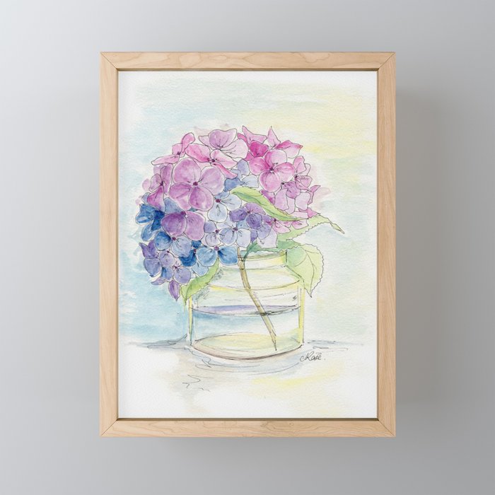 Hydrangea, Still Life Framed Mini Art Print