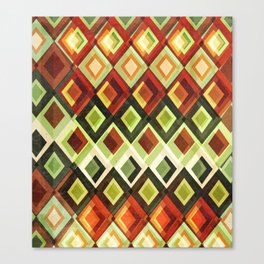 Geometric greens and reds Canvas Print