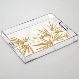 Metallic Gold Fan Palm Acrylic Tray