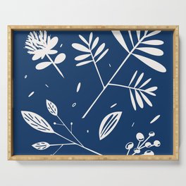 Midnight flowers Serving Tray