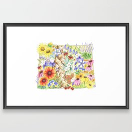 Colorado State Art | Colorado Art | Colorado Wildflowers | State of Colorado | Flowers of Colorado Framed Art Print