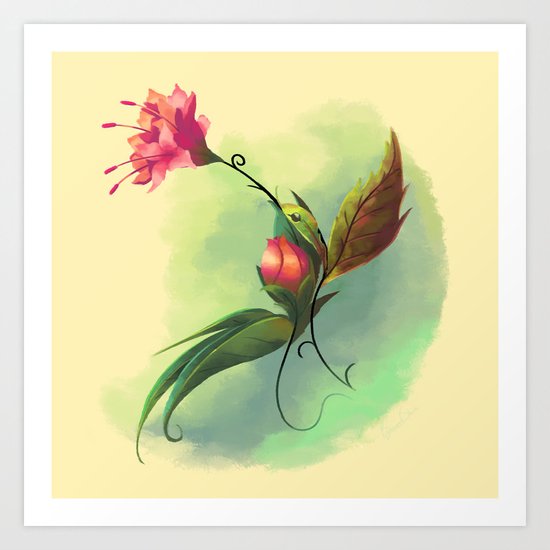 Essence of Nature - Humming Blossom Art Print