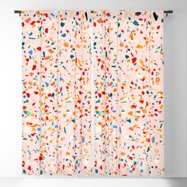 Blush Terrazzo | Pink Eclectic Speckles | Abstract Confetti Painting | Chic Bohemian Illustration Blackout Curtain