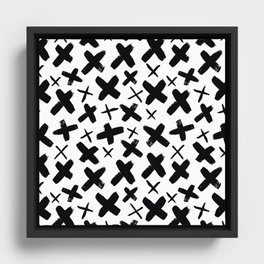 Abstract Plus Sign Modern Pattern Framed Canvas