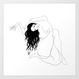 Curled Woman Art Print