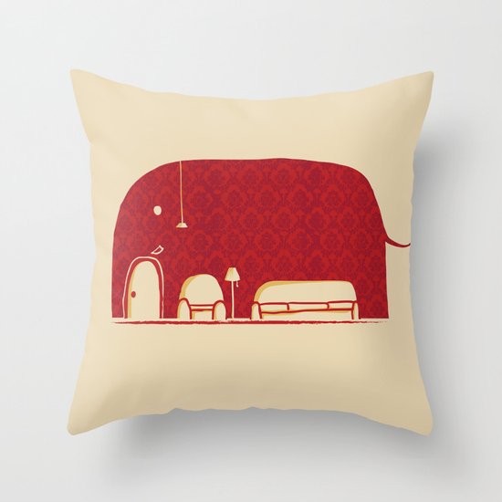 Elephanticus Roomious Throw Pillow