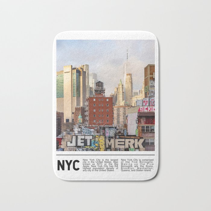 New York City Minimalist Skyline Bath Mat