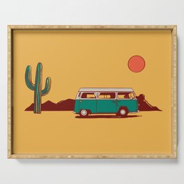 Desert Dachshund in Van with Saguaro Serving Tray