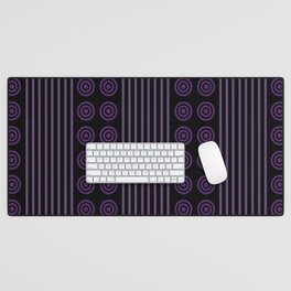 Purple Aubergine Stripes & Circles Desk Mat