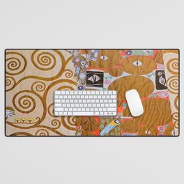 Gustav Klimt enhanced with artificial intelligence Desk Mat