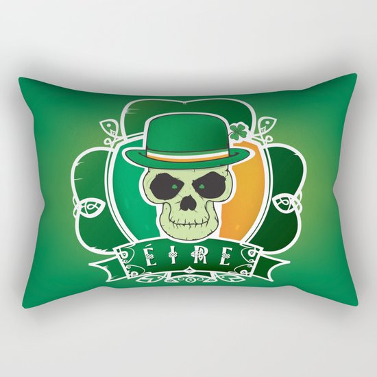 Lucky Irish skull Rectangular Pillow