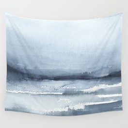Seaside / Modern Abstract Watercolor Landscape Wall Tapestry