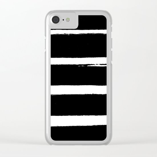BLK Stripes Clear iPhone Case