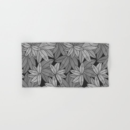 Black & White Leaves By Everett Co Hand & Bath Towel