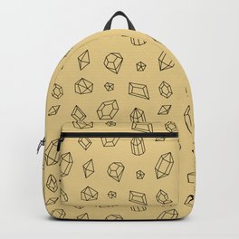 Tan and Black Gems Pattern Backpack
