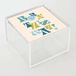 Born this way with a smiley face - Blue & Green Acrylic Box