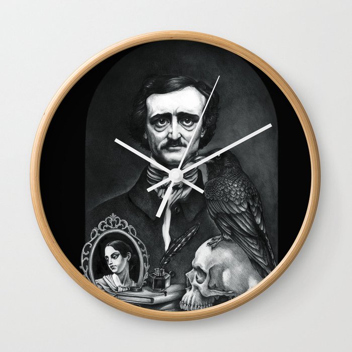 Edgar Allan Poe Portrait Wall Clock
