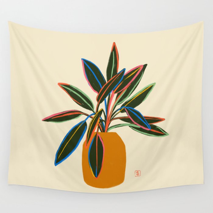 PLANT WITH COLOURFUL LEAVES  Wall Tapestry