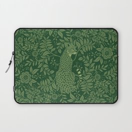 Spring Cheetah Pattern - Forest Green Laptop Sleeve