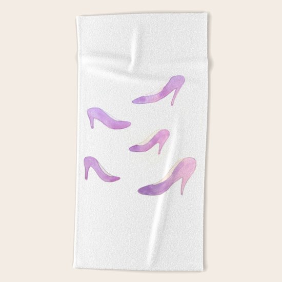 Purple Shoes Beach Towel