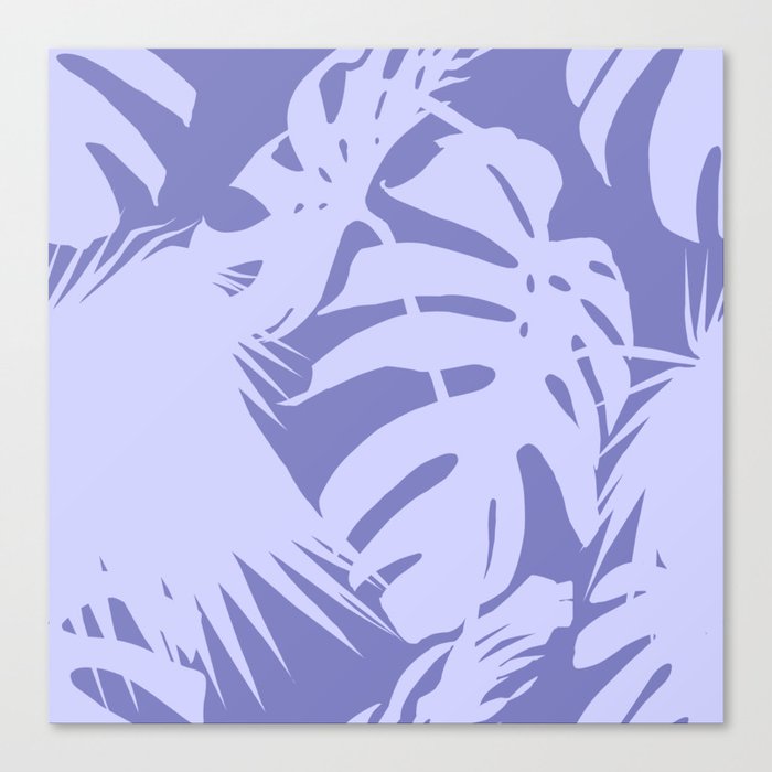 Very Peri 2022 Color Of The Year Violet Blue Periwinkle Monstera Tropical Canvas Print