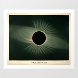 Total solar eclipse by Étienne Léopold Trouvelot (1878) Kunstdrucke | Science, Astronomy, Painting, Space, Vintage 
