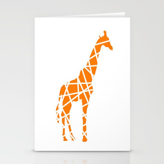 Modern Orange Giraffe Stationery Cards
