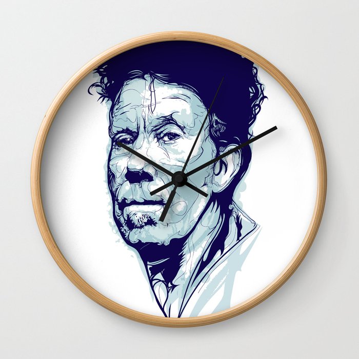 Tom Waits Portrait Wall Clock
