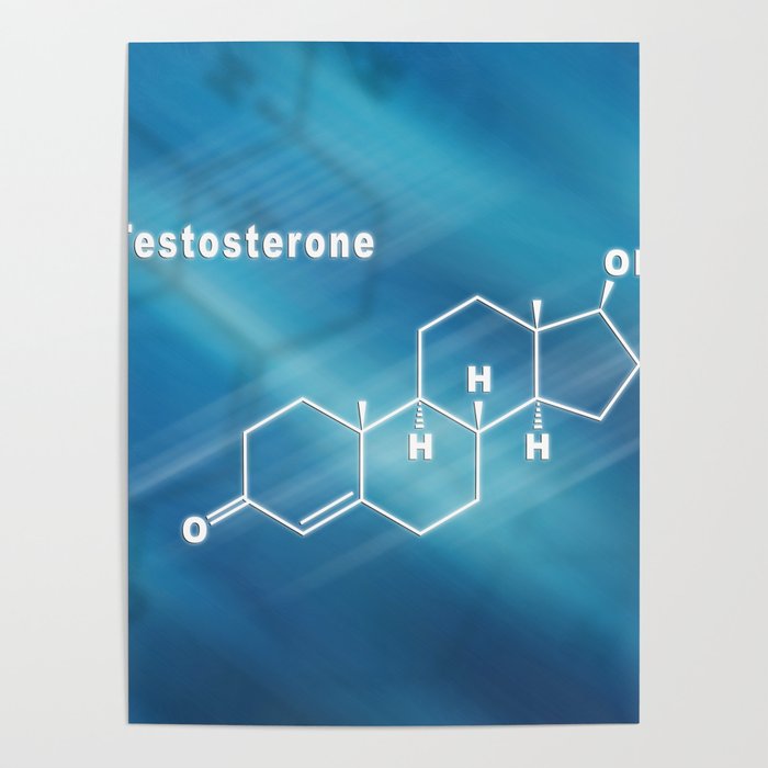 Testosterone Hormone Structural chemical formula Poster