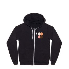 Abstraction_COLOUR_CIRCLES_Minimalism_001 Zip Hoodie