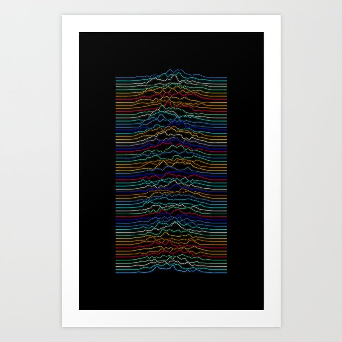 Color Waveform Art Print