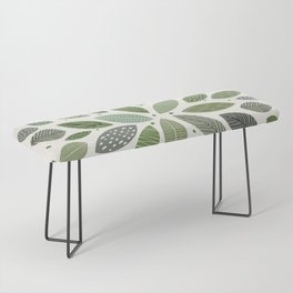 Mid-Century Green Leaves Bench