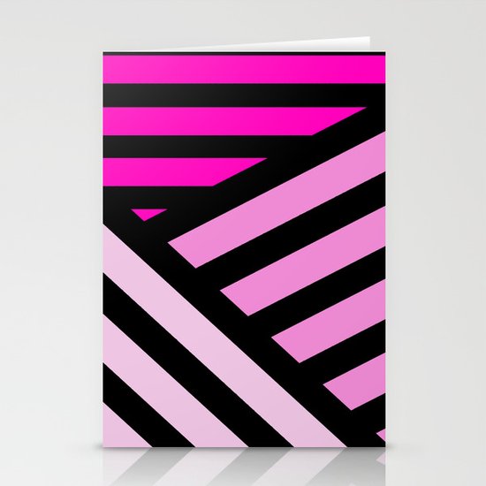 STRIPED {PINK} Stationery Cards